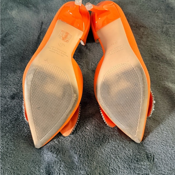 Orange Rhinestone Bow Heels - Picture 5 of 5